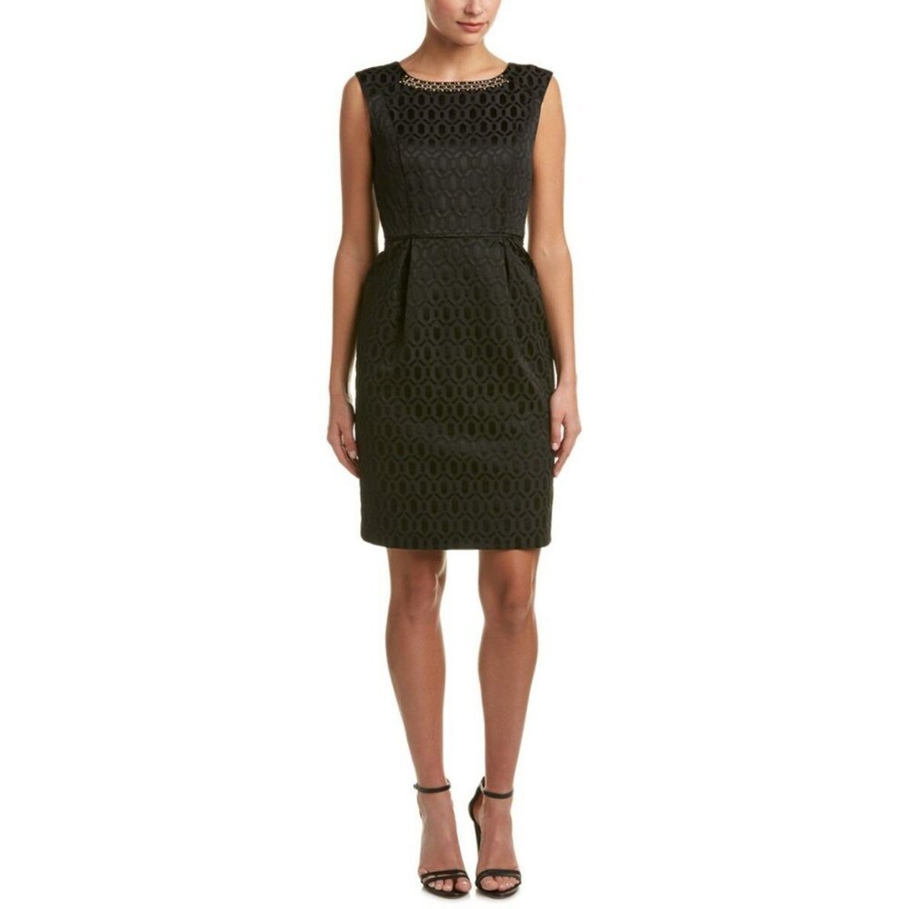 Ellen Tracy Jacquard Little Black Dress, Sz 4
